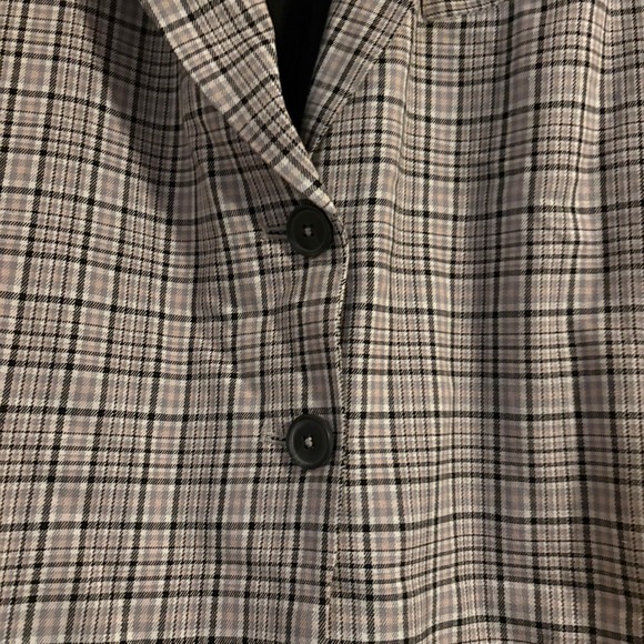 We The Free Free People Cali Grey Plaid Blazer Two Button Jacket Womens XL - Picture 6 of 9